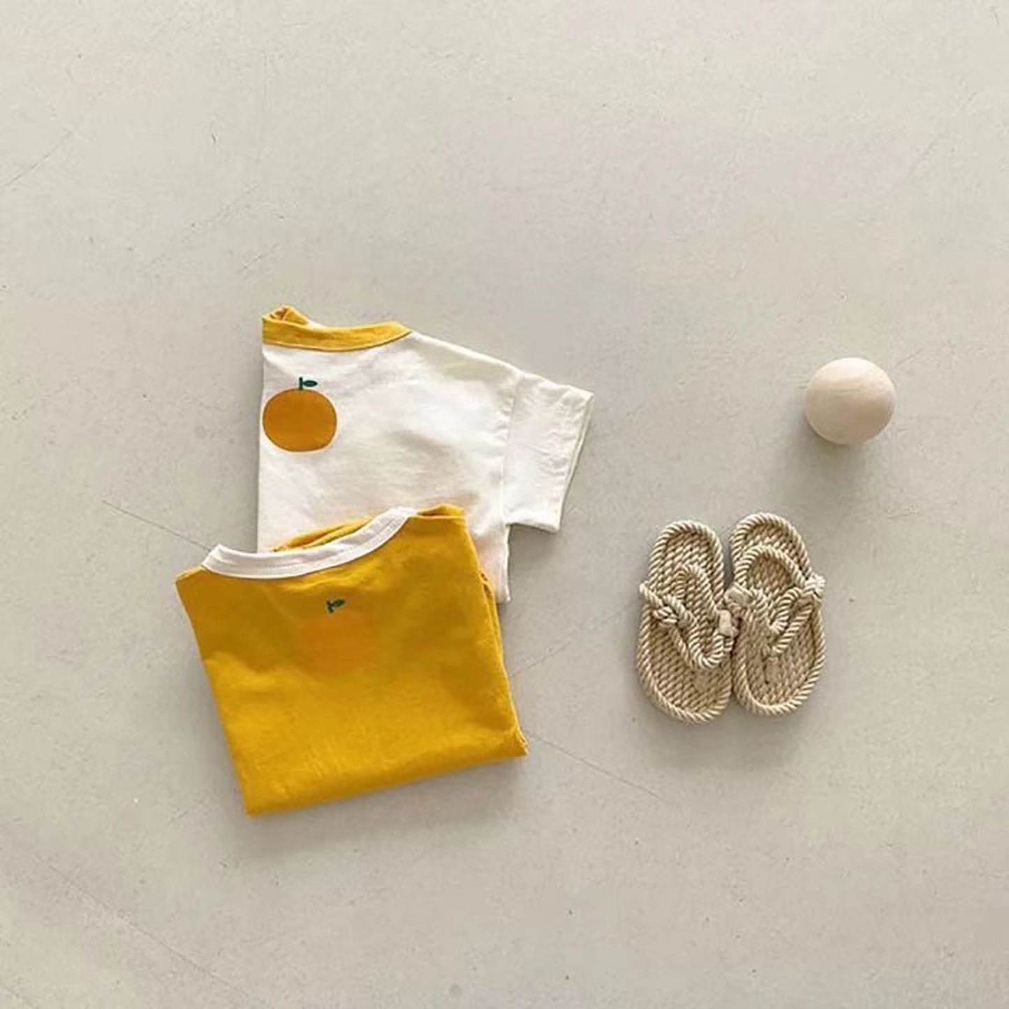 -ベビー オレンジ 半袖ロンパース【mh0000076】 - mamahalo shop - 半袖ロンパース -  べビー服 - 子供服 - 男の子 - 女の子