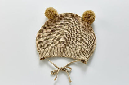 -ベビー くま 耳帽子 ニット ロンパース セット【mh0000428】 - mamahalo shop - 長袖ロンパース -  べビー服 - 子供服 - 男の子 - 女の子