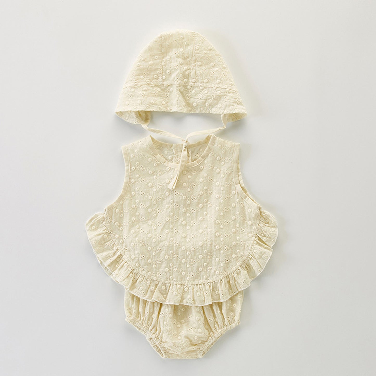 -ベビー セットアップ ノースリーブ ブラウス ブルマ パンツ ボンネット 帽子 - mamahalo shop - ノースリーブセットアップ -  べビー服 - 子供服 - 男の子 - 女の子