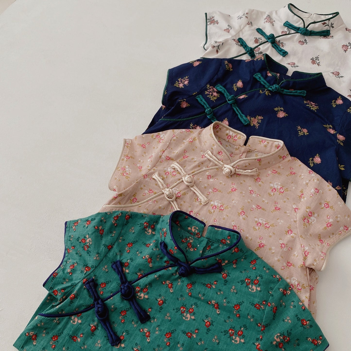 -ベビー チャイナドレス 半袖ロンパース - mamahalo shop - 半袖ロンパース -  べビー服 - 子供服 - 男の子 - 女の子