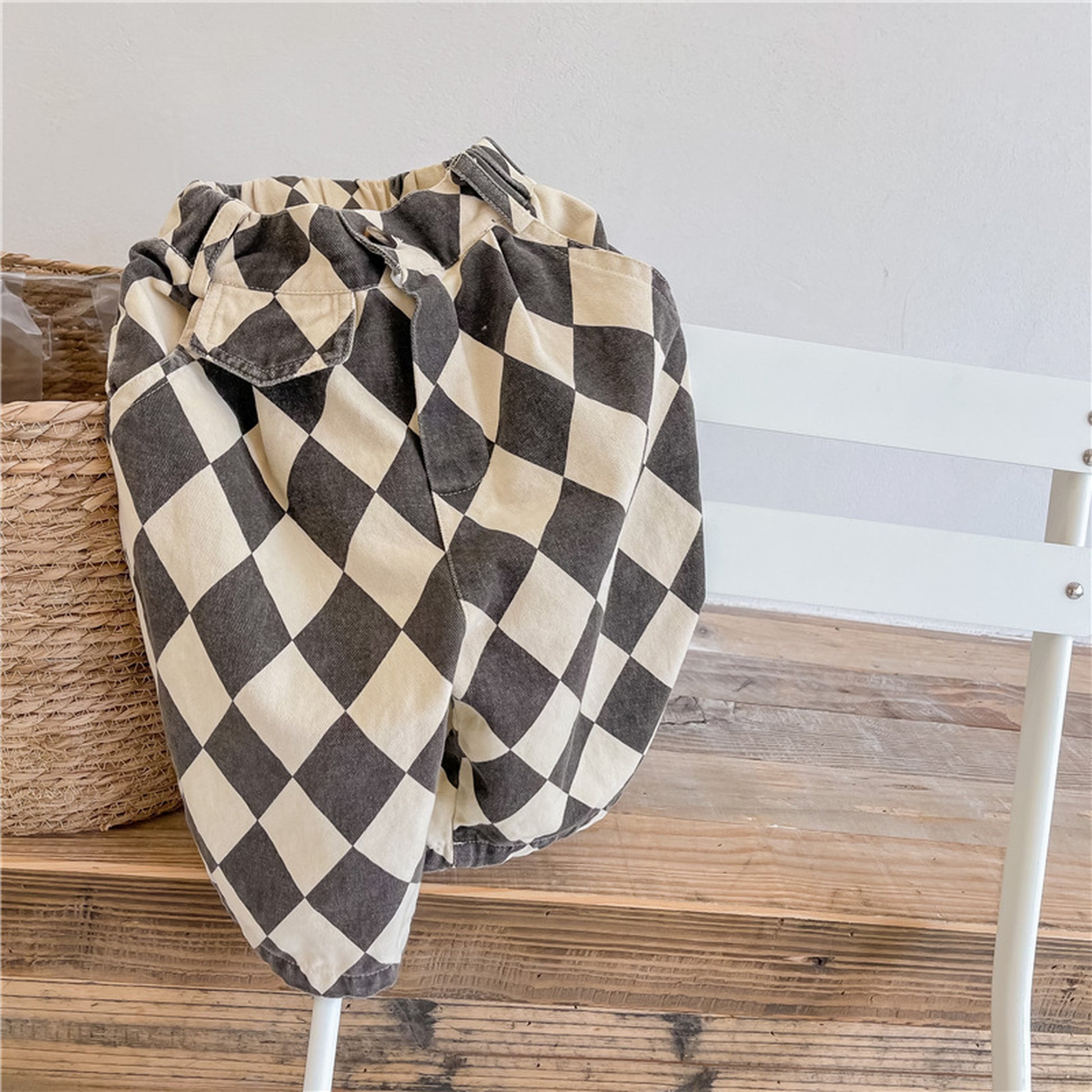 -キッズ ダイヤチェック パンツ - mamahalo shop - ロングパンツ・スウェットパンツ -  べビー服 - 子供服 - 男の子 - 女の子