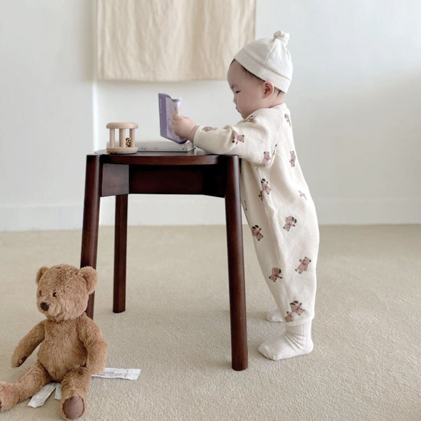 -ベビー くま ベア ロンパース ジャンプスーツ - mamahalo shop - 長袖ロンパース -  べビー服 - 子供服 - 男の子 - 女の子