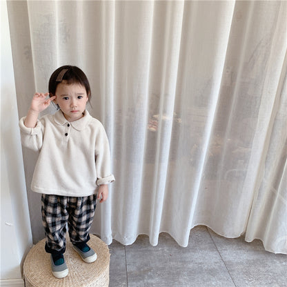 -キッズ フリース ポロシャツ【mh0000267】 - mamahalo shop - 長袖シャツ・ブラウス -  べビー服 - 子供服 - 男の子 - 女の子