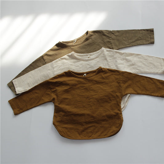 -キッズ シンプル 長袖 Tシャツ【mh-0000232】 - mamahalo shop - 長袖Tシャツ -  べビー服 - 子供服 - 男の子 - 女の子