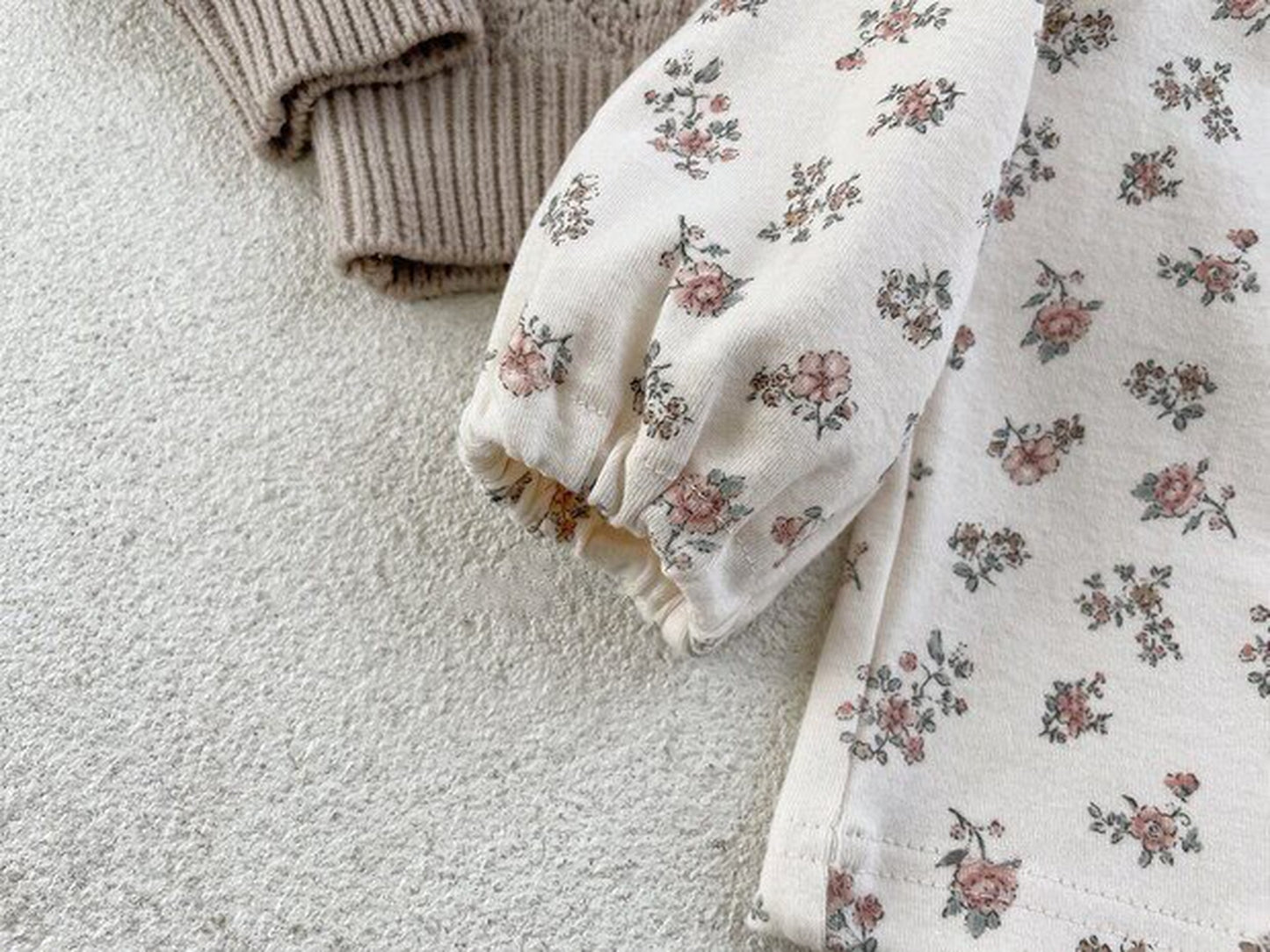 -ベビー フラワー レース襟 長袖 ブラウス トップス - mamahalo shop - 長袖Tシャツ -  べビー服 - 子供服 - 男の子 - 女の子