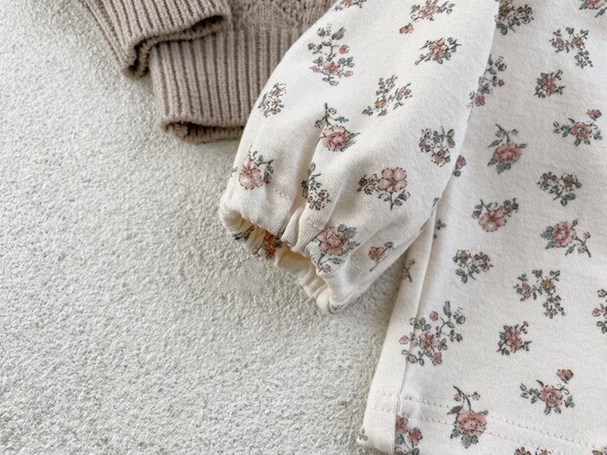 -ベビー フラワー レース襟 長袖 ブラウス トップス - mamahalo shop - 長袖Tシャツ -  べビー服 - 子供服 - 男の子 - 女の子