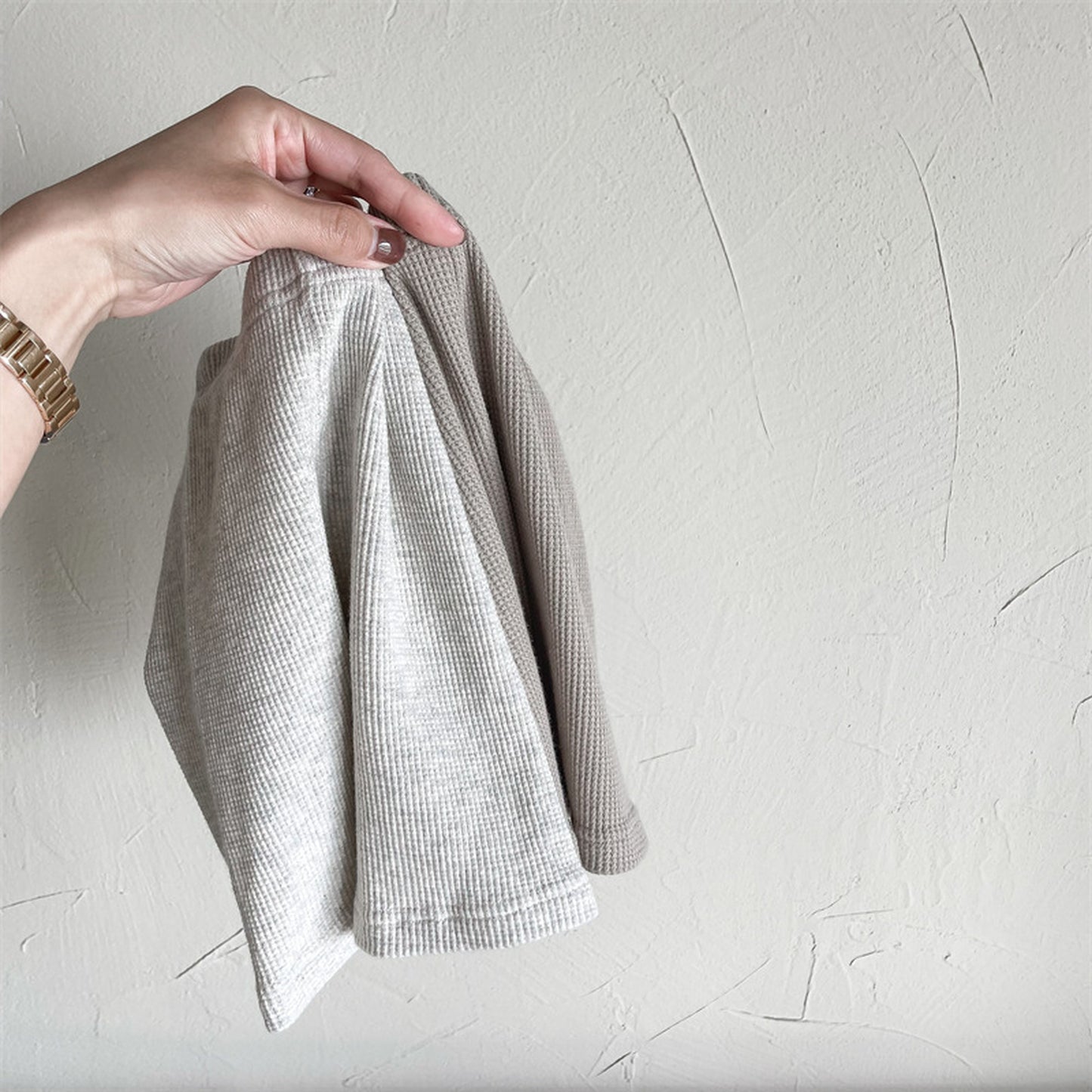 -キッズ レターロゴ ワッフル ハーフ レギンス パンツ - mamahalo shop - レギンスパンツ -  べビー服 - 子供服 - 男の子 - 女の子