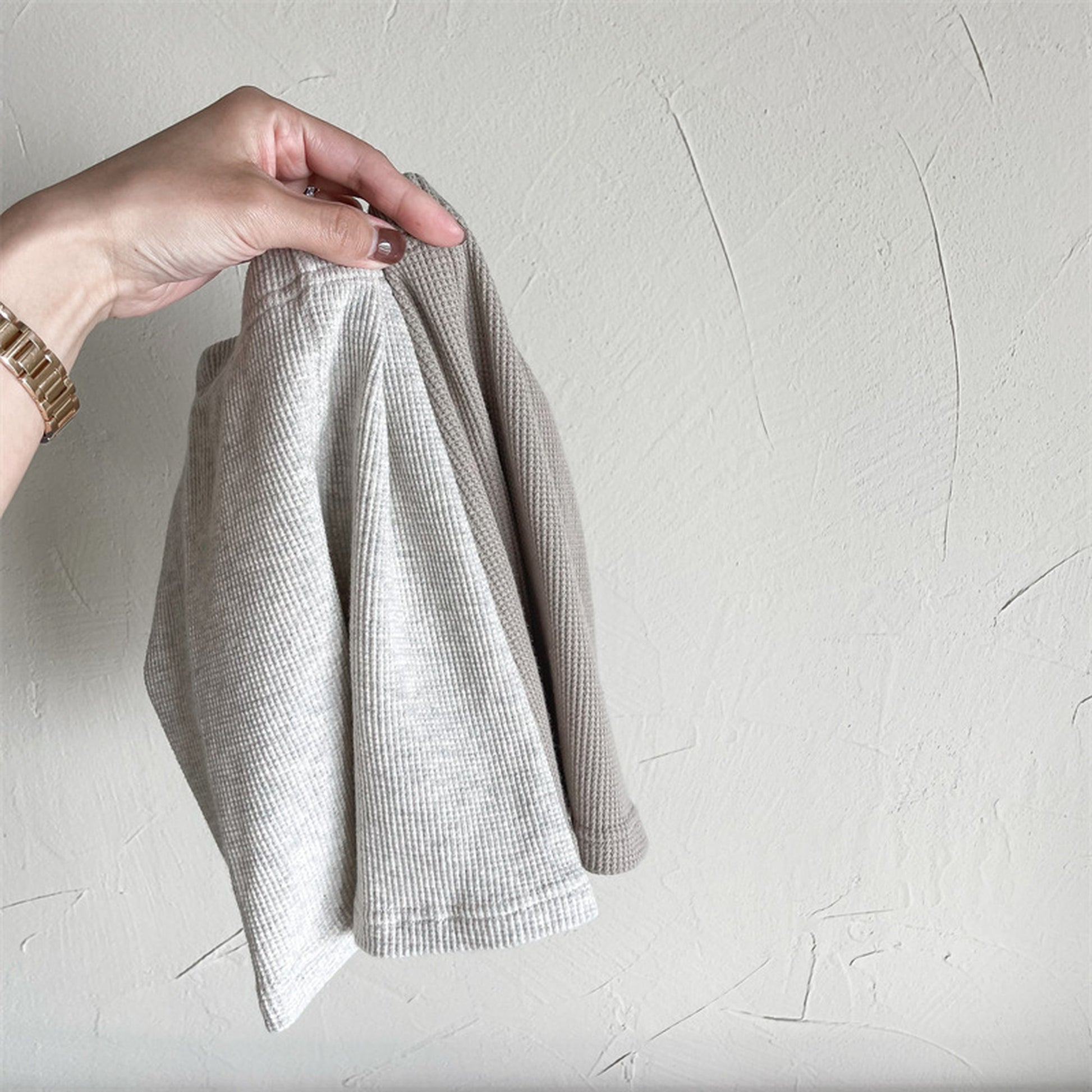 -キッズ レターロゴ ワッフル ハーフ レギンス パンツ - mamahalo shop - レギンスパンツ -  べビー服 - 子供服 - 男の子 - 女の子