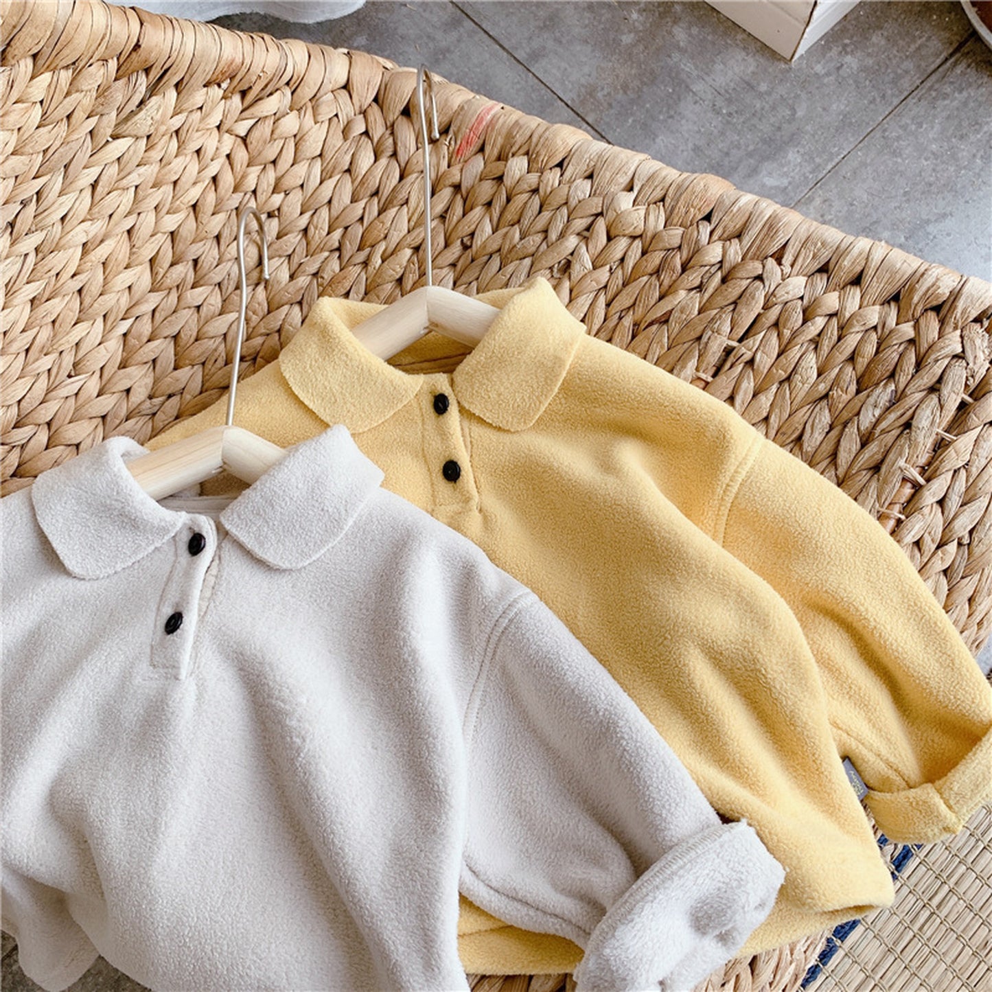 -キッズ フリース ポロシャツ【mh0000267】 - mamahalo shop - 長袖シャツ・ブラウス -  べビー服 - 子供服 - 男の子 - 女の子