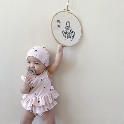 -ベビー チェリー ビキニ 水着 帽子セット【mh0000504】 - mamahalo shop - ベビー用水着 -  べビー服 - 子供服 - 男の子 - 女の子