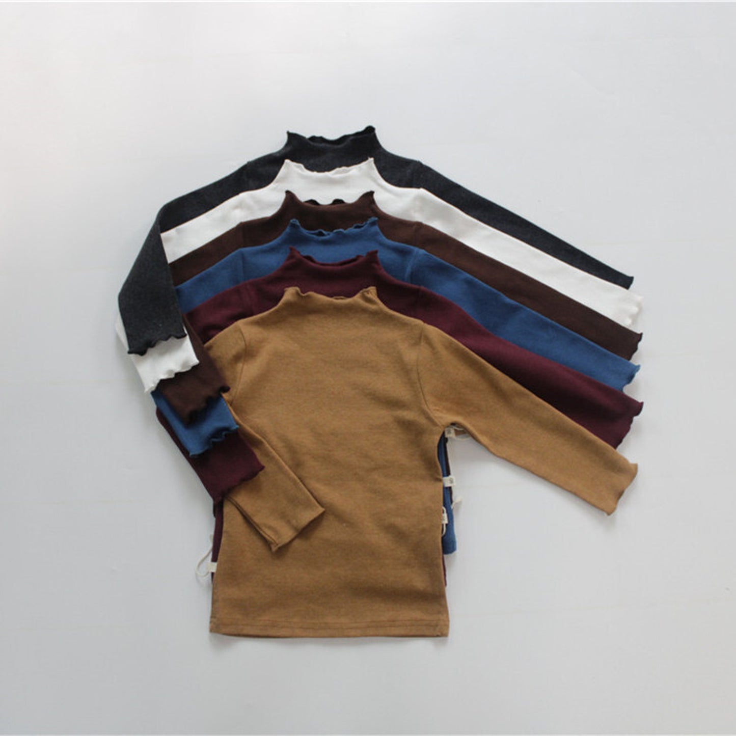 -キッズ フリルネック Tシャツ トップス【mh0000213】 - mamahalo shop - 長袖Tシャツ -  べビー服 - 子供服 - 男の子 - 女の子