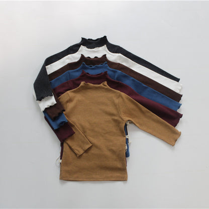 -キッズ フリルネック Tシャツ トップス【mh0000213】 - mamahalo shop - 長袖Tシャツ -  べビー服 - 子供服 - 男の子 - 女の子