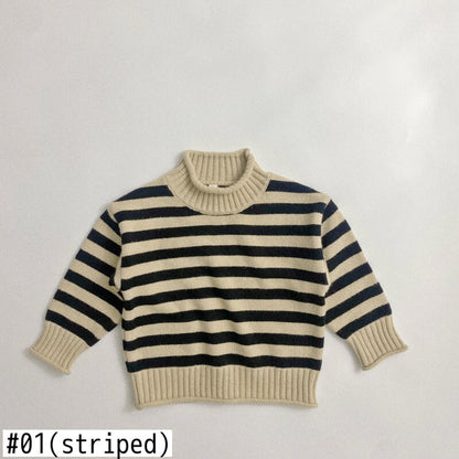 -キッズ ボーダー ニット トップス セーター【mh0000298】 - mamahalo shop - ニット・セーター -  べビー服 - 子供服 - 男の子 - 女の子