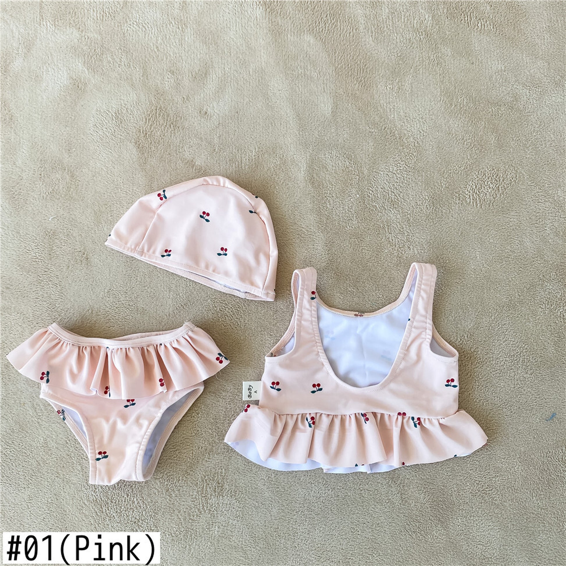 -ベビー チェリー ビキニ 水着 帽子セット【mh0000504】 - mamahalo shop - ベビー用水着 -  べビー服 - 子供服 - 男の子 - 女の子