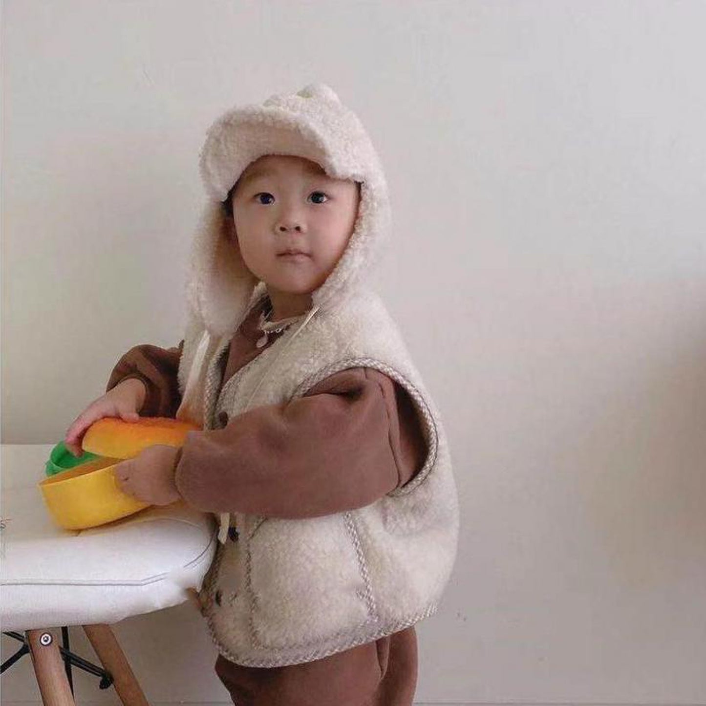 -ベビー ボア ベスト アウター【mh0000239】 - mamahalo shop - ベスト -  べビー服 - 子供服 - 男の子 - 女の子