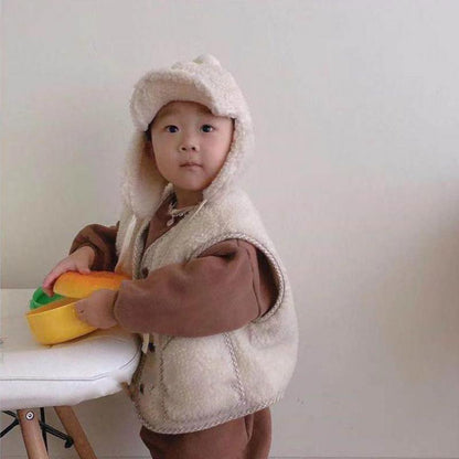 -ベビー ボア ベスト アウター【mh0000239】 - mamahalo shop - ベスト -  べビー服 - 子供服 - 男の子 - 女の子