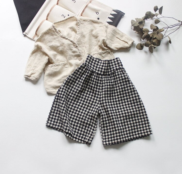 -キッズ みずたま コットンリネン カーディガン - mamahalo shop - カーディガン・パーカー -  べビー服 - 子供服 - 男の子 - 女の子