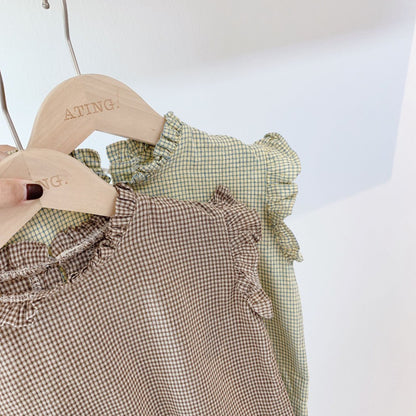 -キッズ ギンガムチェック ノースリーブ トップス - mamahalo shop - タンクトップ・キャミソール・ノースリーブトップス -  べビー服 - 子供服 - 男の子 - 女の子