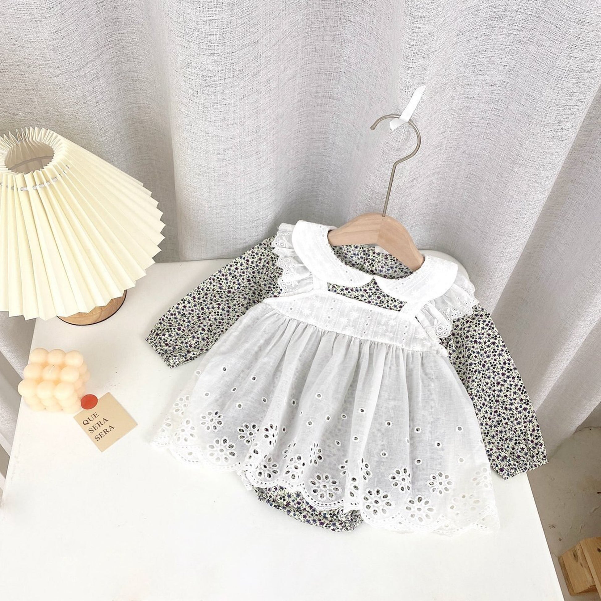 -☺︎ ベビー フラワー エプロン スカート ロンパース - mamahalo shop - 長袖ロンパース -  べビー服 - 子供服 - 男の子 - 女の子