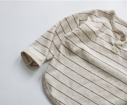 -キッズ ボーダー 長袖 Tシャツ トップス - mamahalo shop - 長袖Tシャツ -  べビー服 - 子供服 - 男の子 - 女の子