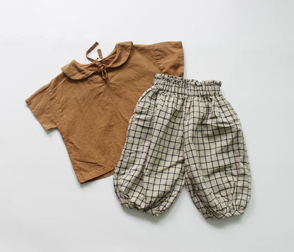 -キッズ セーラーカラー トップス 長袖ブラウス - mamahalo shop - 半袖シャツ・ブラウス -  べビー服 - 子供服 - 男の子 - 女の子