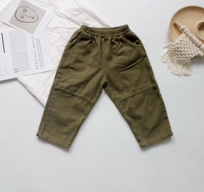 -キッズ コットンリネン パンツ【mh0000220】 - mamahalo shop - ロングパンツ・スウェットパンツ -  べビー服 - 子供服 - 男の子 - 女の子