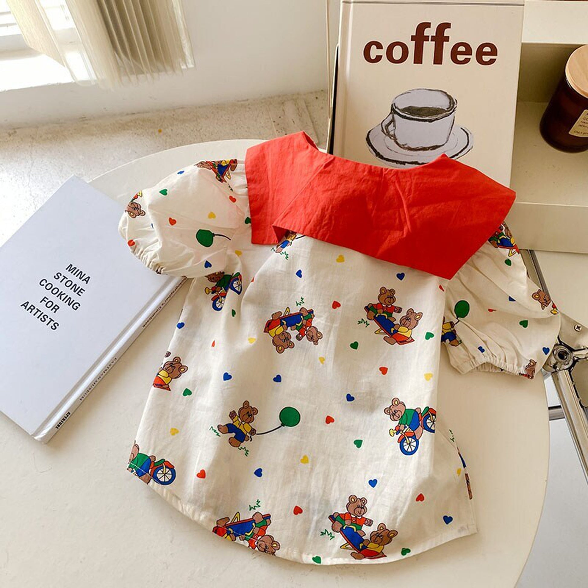 -キッズ くま ベア カラフル 半袖 ブラウス シャツ トップス - mamahalo shop - 半袖シャツ・ブラウス -  べビー服 - 子供服 - 男の子 - 女の子