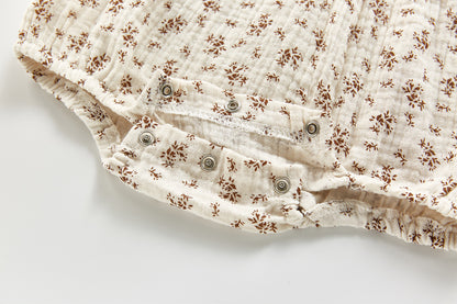 -ベビー フラワー ロンパース 帽子 セット - mamahalo shop - 長袖ロンパース -  べビー服 - 子供服 - 男の子 - 女の子