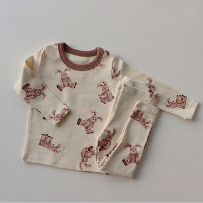 -ベビー セットアップ くま うさぎ パジャマ ロンパース パンツ Tシャツ - mamahalo shop - 長袖パジャマ -  べビー服 - 子供服 - 男の子 - 女の子