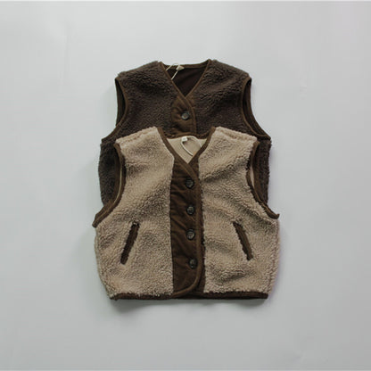 -キッズ フリース ベスト アウター【mh0000289】 - mamahalo shop - ベスト -  べビー服 - 子供服 - 男の子 - 女の子