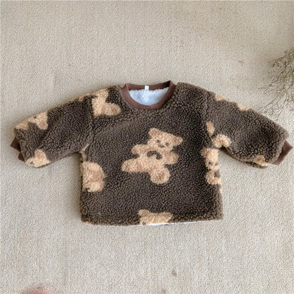 -ベビー くま フリース トップス パンツ【mh0000098】 - mamahalo shop - 長袖セットアップ -  べビー服 - 子供服 - 男の子 - 女の子