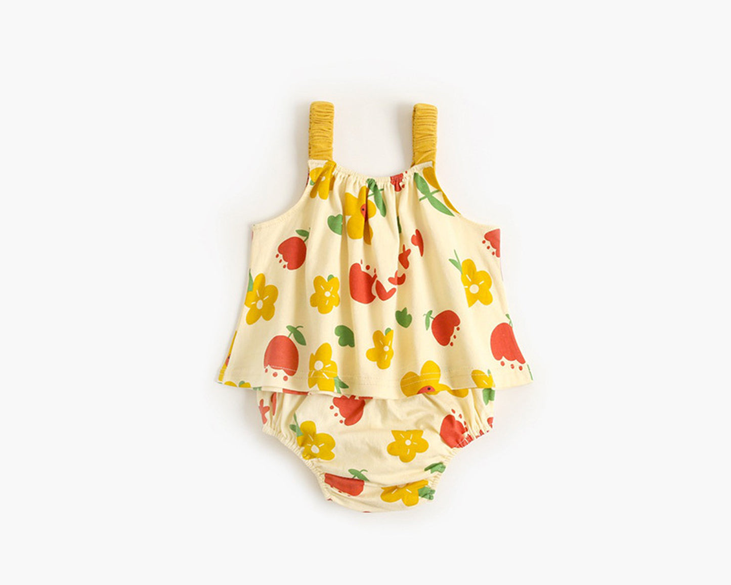 -ベビー フラワー セットアップ キャミソール トップス ブルマ パンツ - mamahalo shop - ノースリーブセットアップ -  べビー服 - 子供服 - 男の子 - 女の子