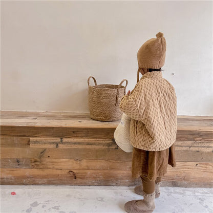 -キッズ プロバンス リーフ キルティング ジャケット アウター【mh0000284】 - mamahalo shop - ショートコート・ジャケット・ジャンパー -  べビー服 - 子供服 - 男の子 - 女の子