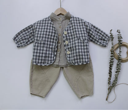 -キッズ コットンリネン シャツ - mamahalo shop - 長袖シャツ・ブラウス -  べビー服 - 子供服 - 男の子 - 女の子