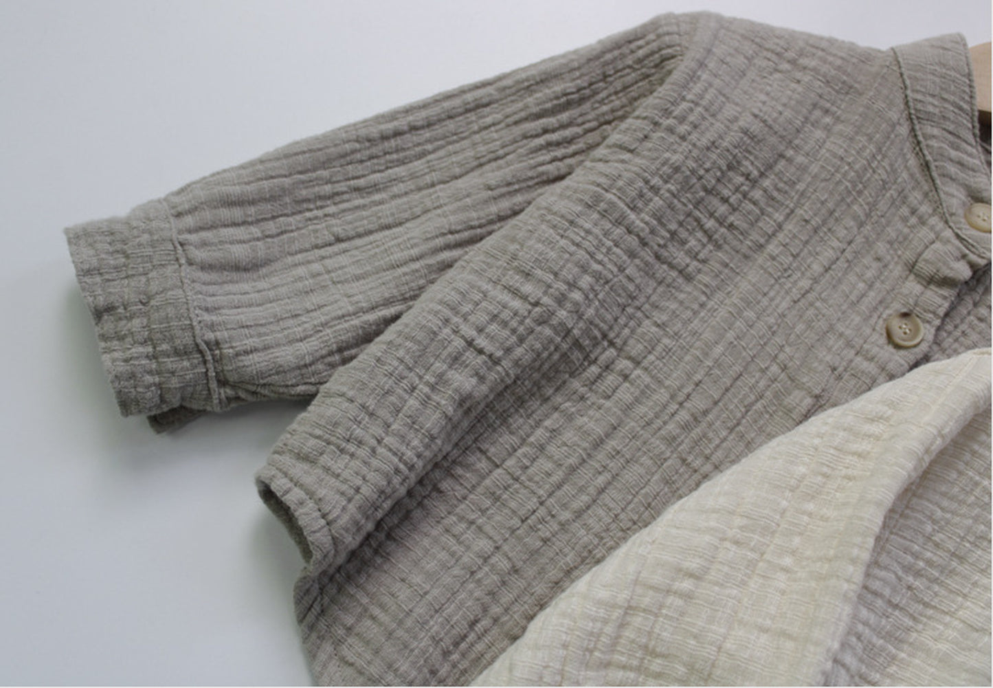 -キッズ コットンリネン シャツ - mamahalo shop - 長袖シャツ・ブラウス -  べビー服 - 子供服 - 男の子 - 女の子