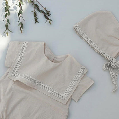 -ベビー セーラーカラー ロンパース 帽子 セット【mh0000456】 - mamahalo shop - 半袖ロンパース -  べビー服 - 子供服 - 男の子 - 女の子