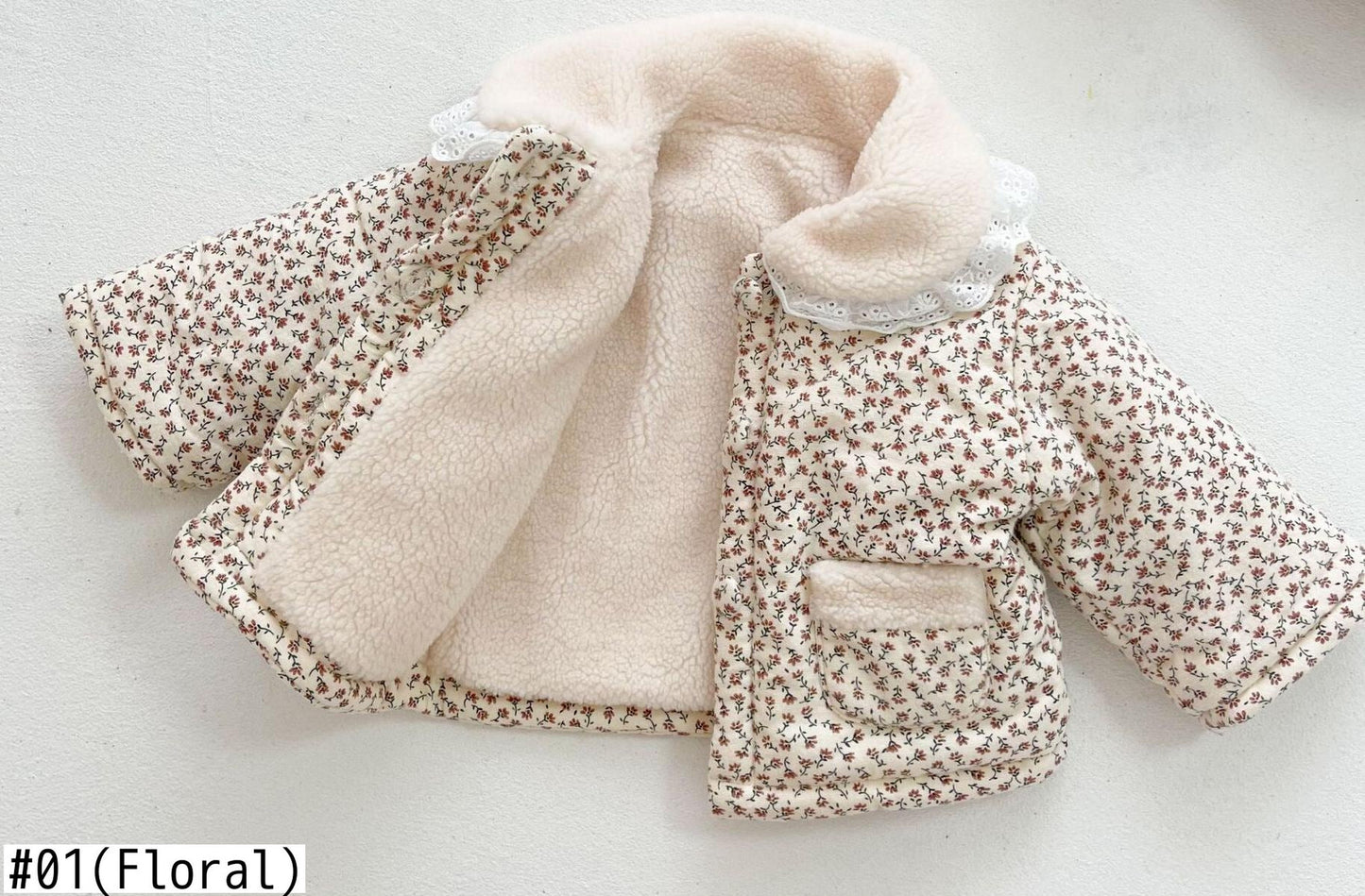 -ベビー フラワー ボアフリース ジャケット【mh0000234】 - mamahalo shop - ショートコート・ジャケット・ジャンパー -  べビー服 - 子供服 - 男の子 - 女の子