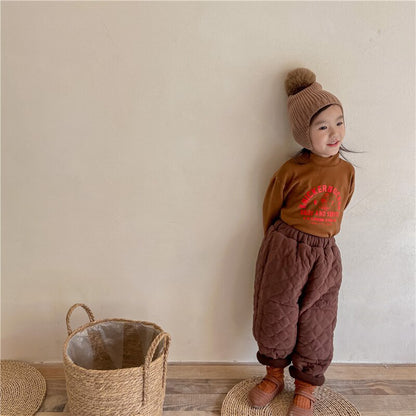 -キッズ キルティング アウター パンツ【mh0000250】 - mamahalo shop - ロングパンツ・スウェットパンツ -  べビー服 - 子供服 - 男の子 - 女の子