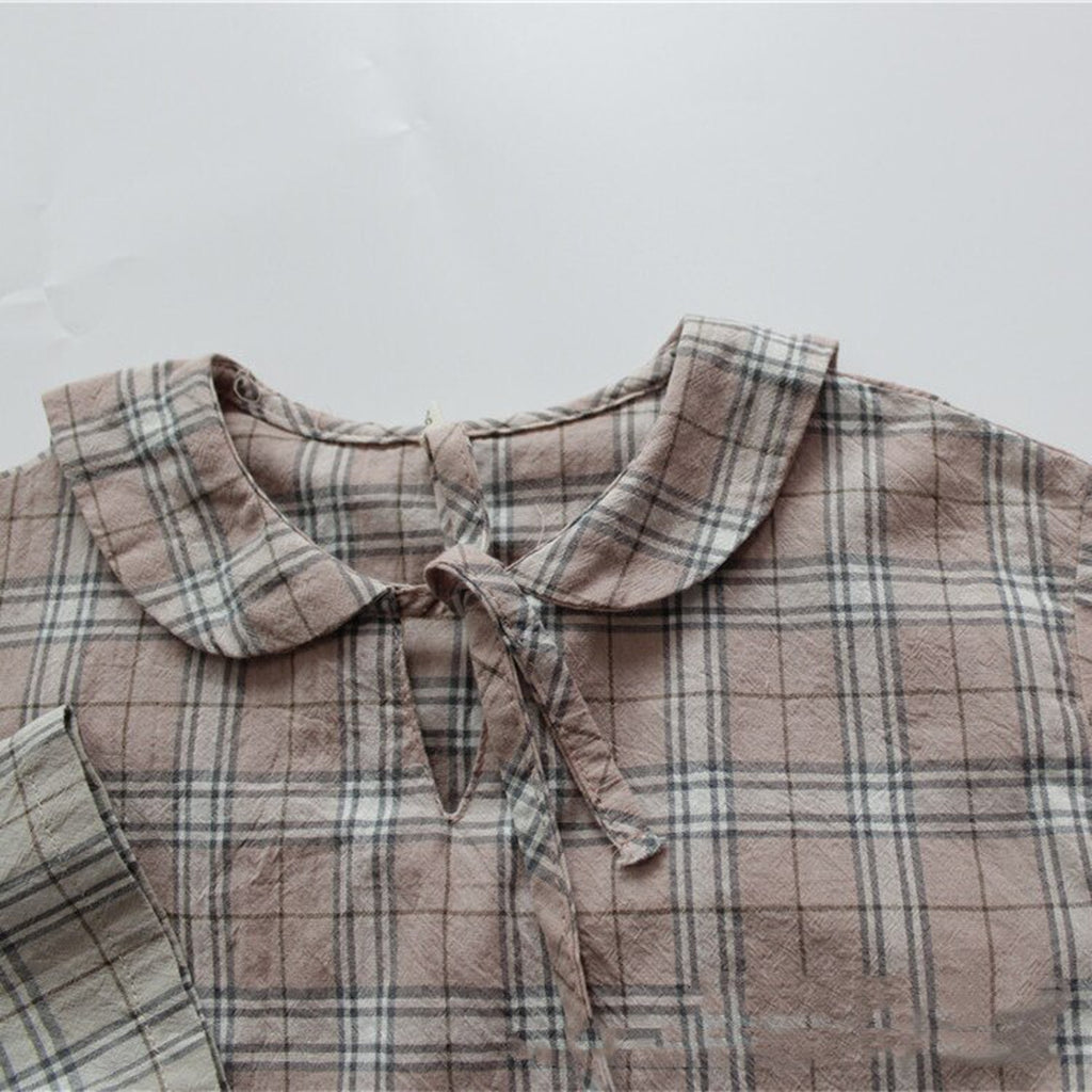 キッズ チェック リボン ブラウス 48902084 - mamahalo shop - 半袖シャツ・ブラウス - ベビー服 - 子供服 - 男の子 - 女の子