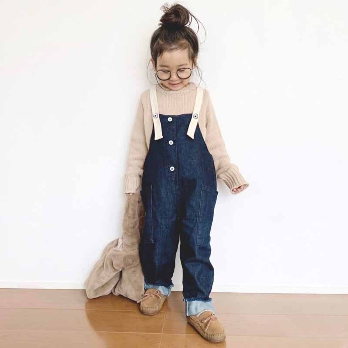 -キッズ デニム テープ サスペンダー サロペット リンク ママ お揃い コーデ【mh0000396】 - mamahalo shop - オーバーオール -  べビー服 - 子供服 - 男の子 - 女の子