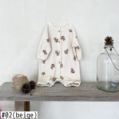 -ベビー くま ベア ロンパース ジャンプスーツ - mamahalo shop - 長袖ロンパース -  べビー服 - 子供服 - 男の子 - 女の子