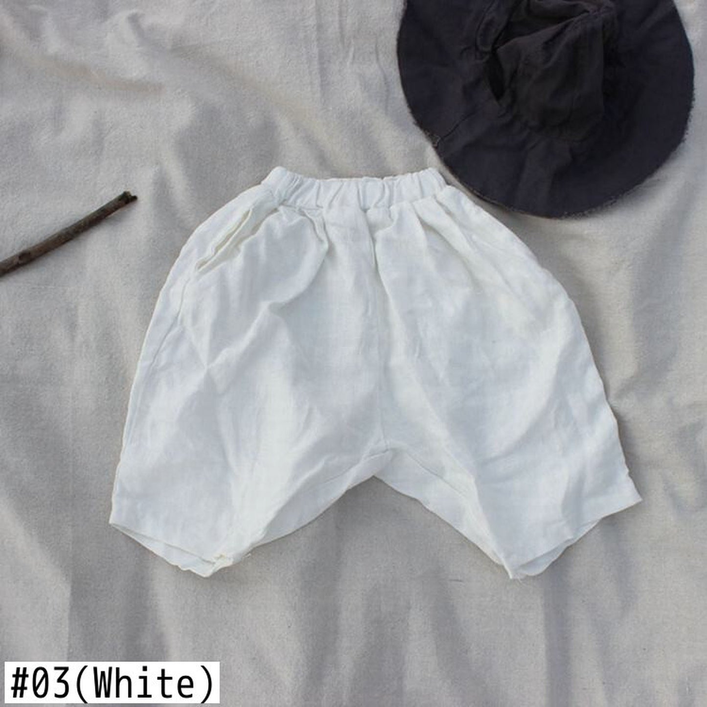 -キッズ コットンリネン パンツ【mh0000527】 - mamahalo shop - ハーフパンツ・ショートパンツ -  べビー服 - 子供服 - 男の子 - 女の子