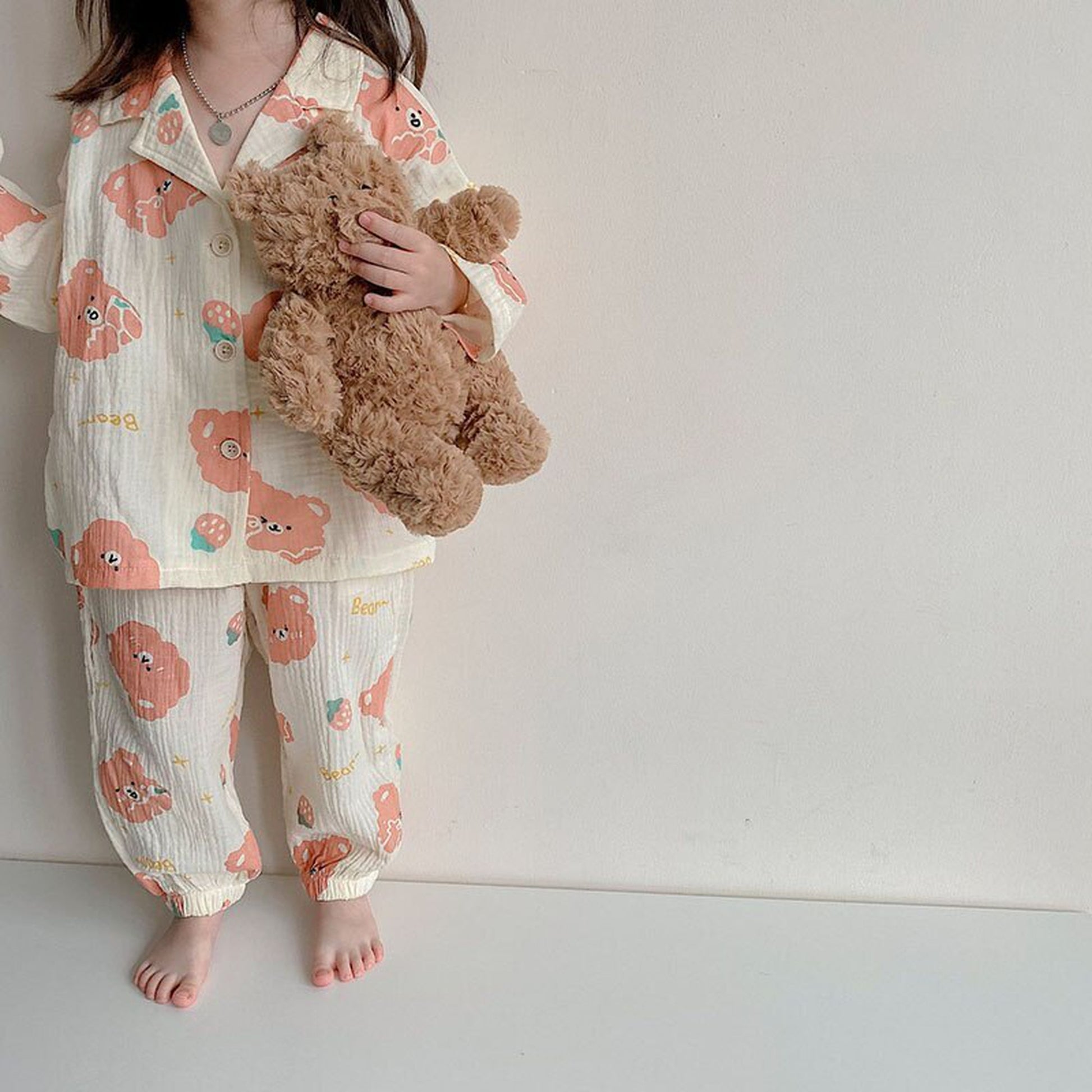 -キッズ くま ベア 長袖 パジャマ セット - mamahalo shop - 長袖パジャマ -  べビー服 - 子供服 - 男の子 - 女の子