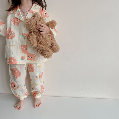 -キッズ くま ベア 長袖 パジャマ セット - mamahalo shop - 長袖パジャマ -  べビー服 - 子供服 - 男の子 - 女の子