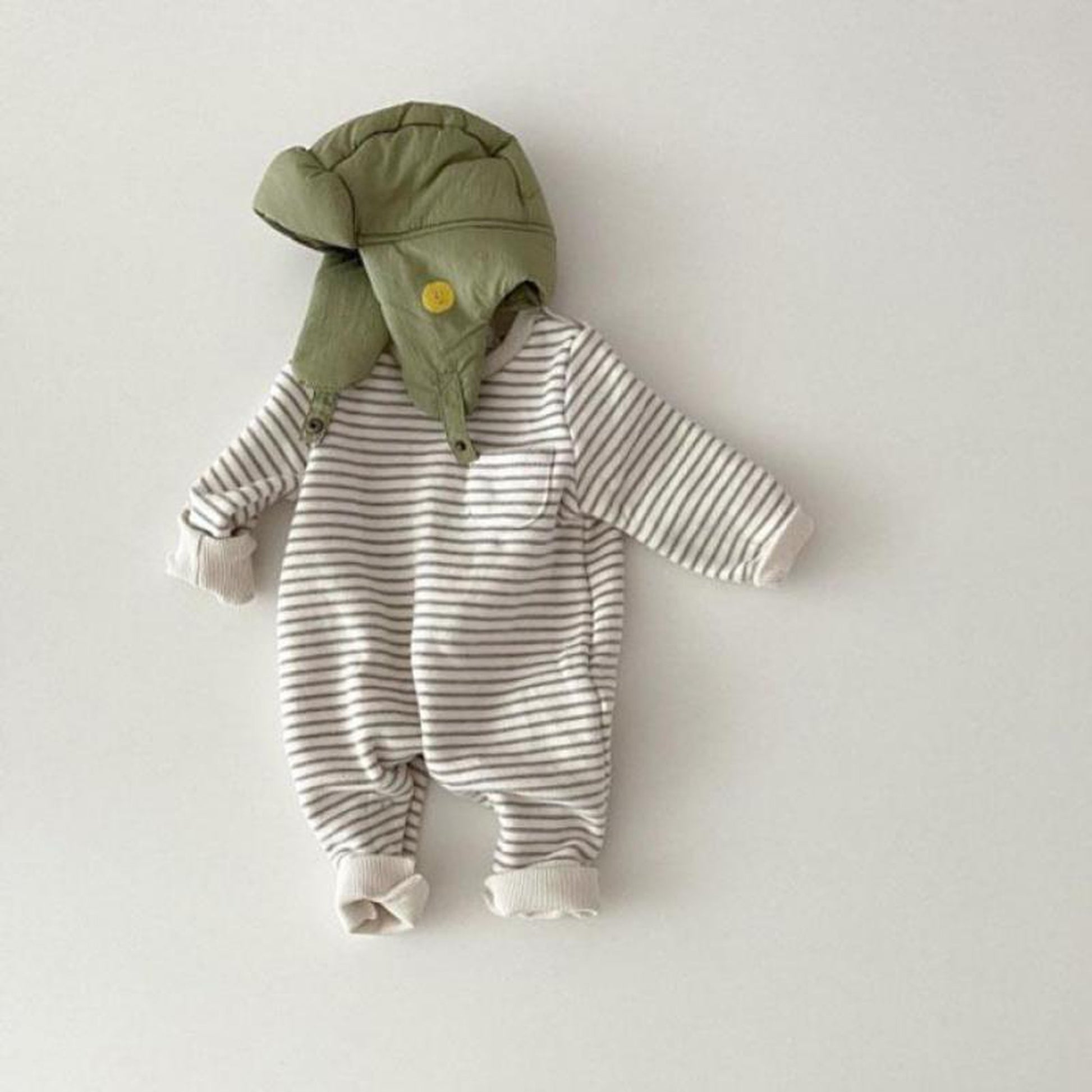 -ベビー ボーダー ロンパース ジャンプスーツ【mh0000198】 - mamahalo shop - 長袖ロンパース -  べビー服 - 子供服 - 男の子 - 女の子