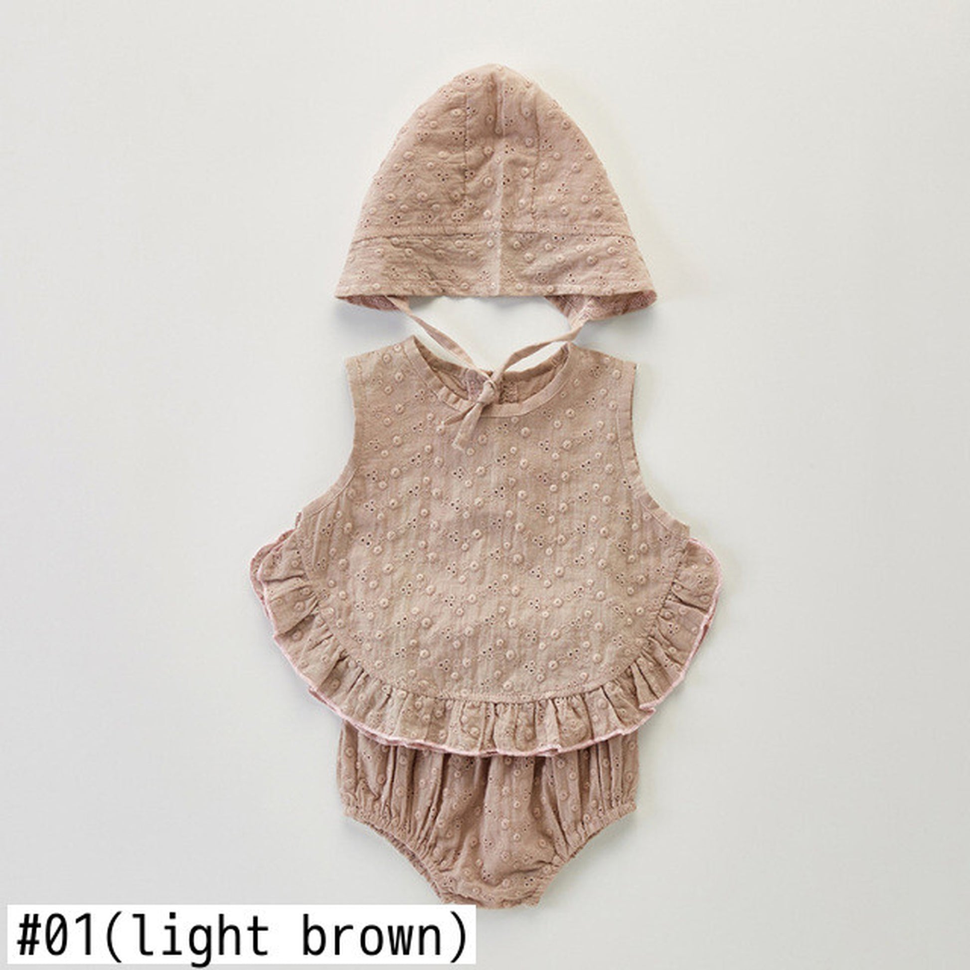 -ベビー セットアップ ノースリーブ ブラウス ブルマ パンツ ボンネット 帽子 - mamahalo shop - ノースリーブセットアップ -  べビー服 - 子供服 - 男の子 - 女の子