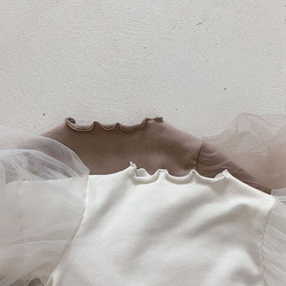 -ベビー チュールスカート ロンパース ヘアバンドセット ベビードレス【mh0000210】 - mamahalo shop - 長袖ロンパース -  べビー服 - 子供服 - 男の子 - 女の子