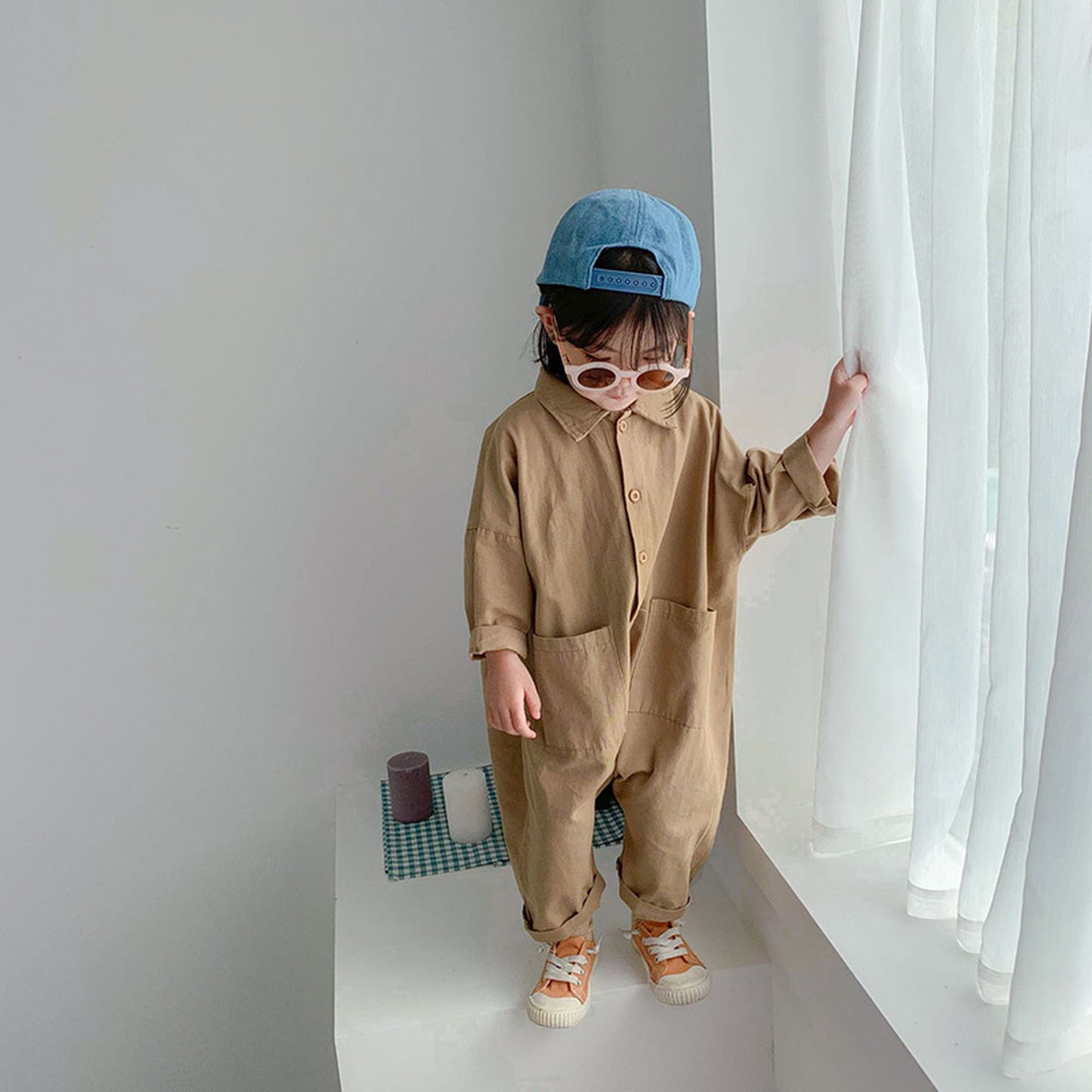 -キッズ デニム つなぎ オールインワン ジャンプスーツ【mh0000225】 - mamahalo shop - 長袖ジャンプスーツ -  べビー服 - 子供服 - 男の子 - 女の子