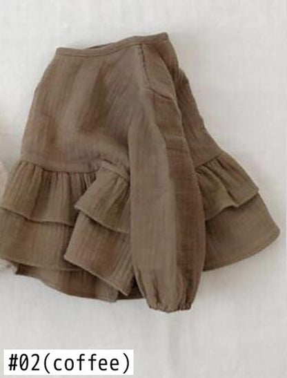 -キッズ ラッフル フリル トップス チュニック【mh0000200】 - mamahalo shop - 長袖シャツ・ブラウス -  べビー服 - 子供服 - 男の子 - 女の子