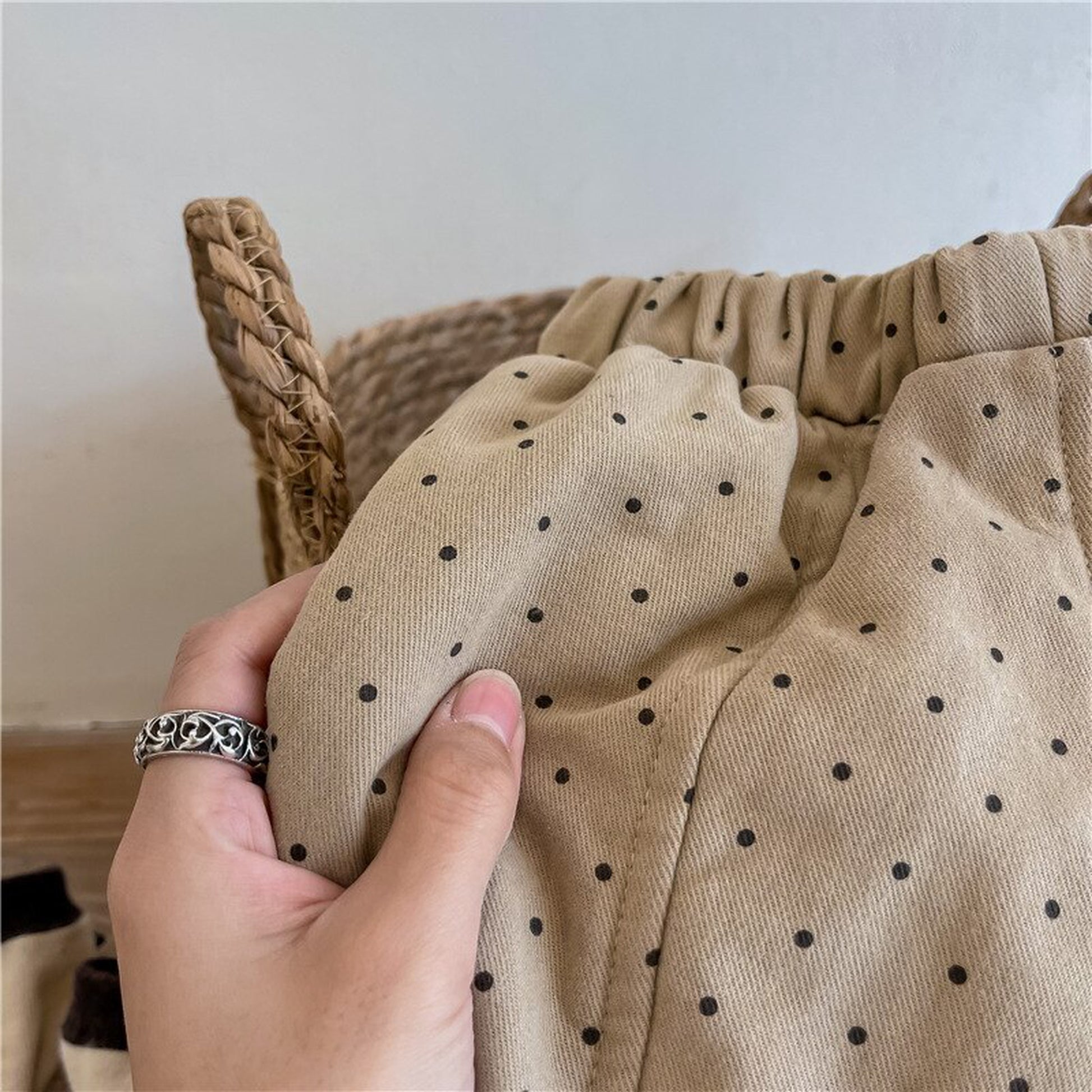 -キッズ みずたまドット 厚手 パンツ【mh0000255】 - mamahalo shop - ロングパンツ・スウェットパンツ -  べビー服 - 子供服 - 男の子 - 女の子